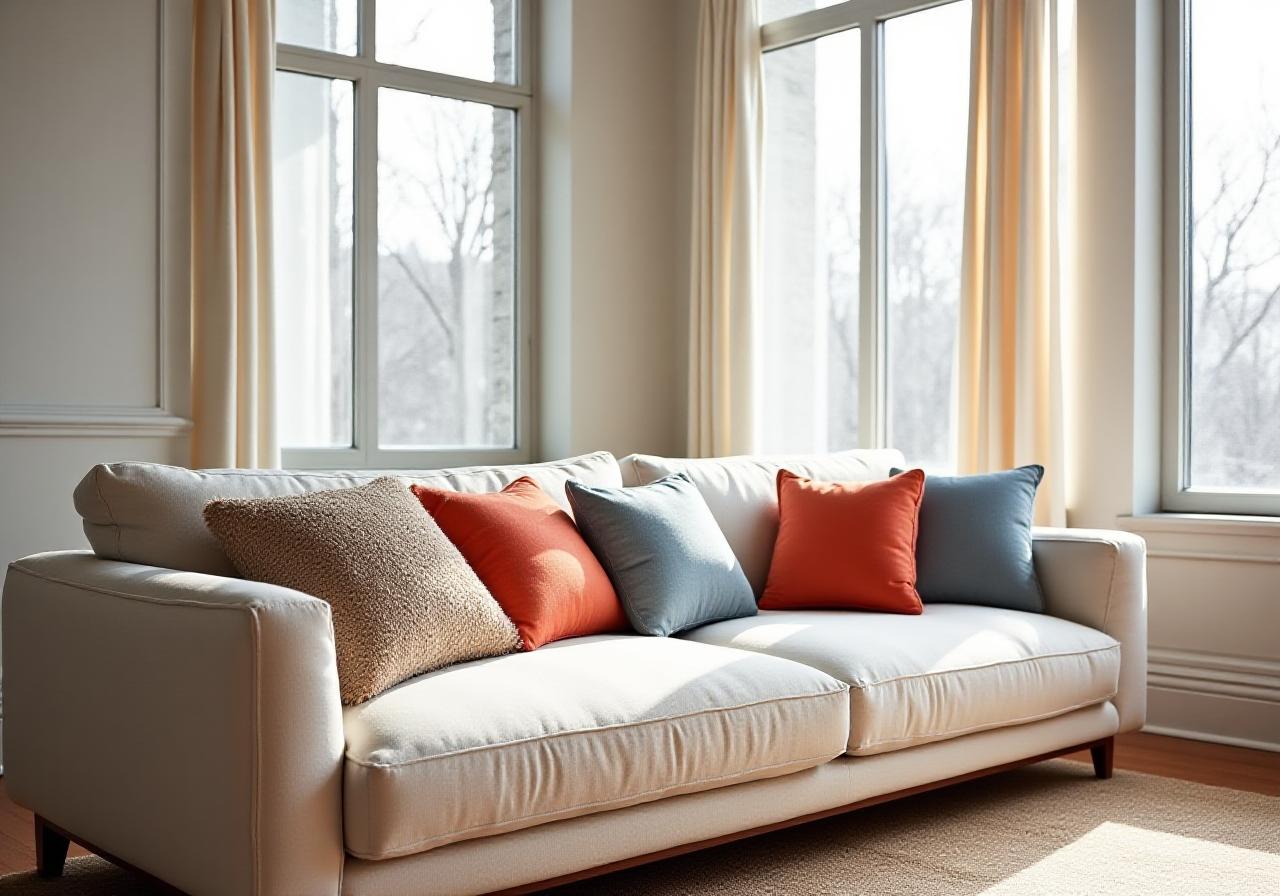 Island-inspired pillow textures in a sunny New York loft