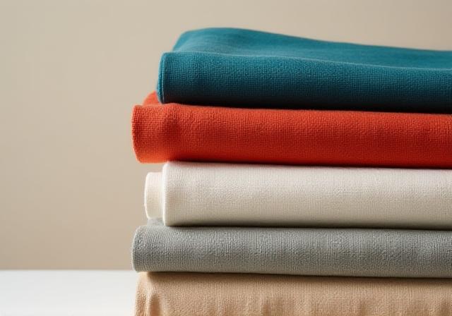 Stacked linen and cotton fabrics