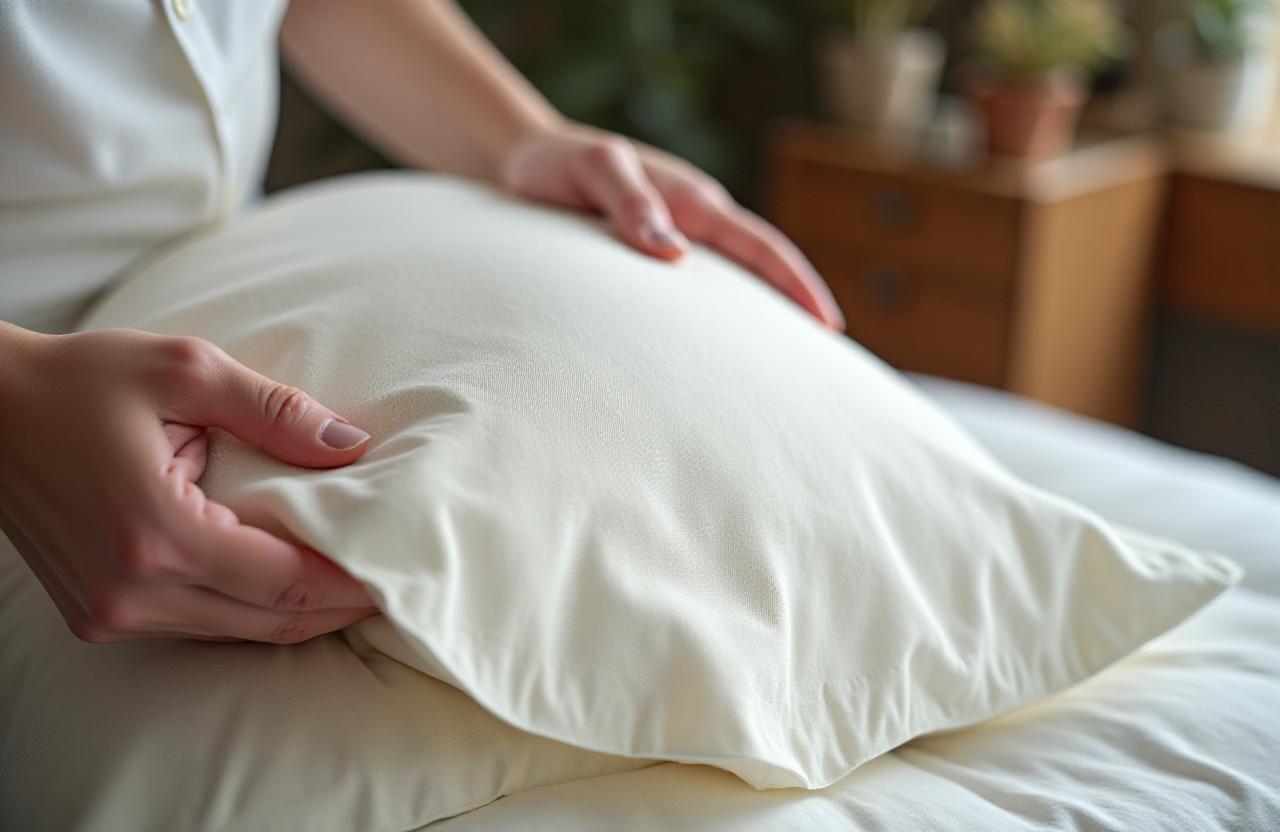 Artisan crafting a bespoke pillow in New York studio